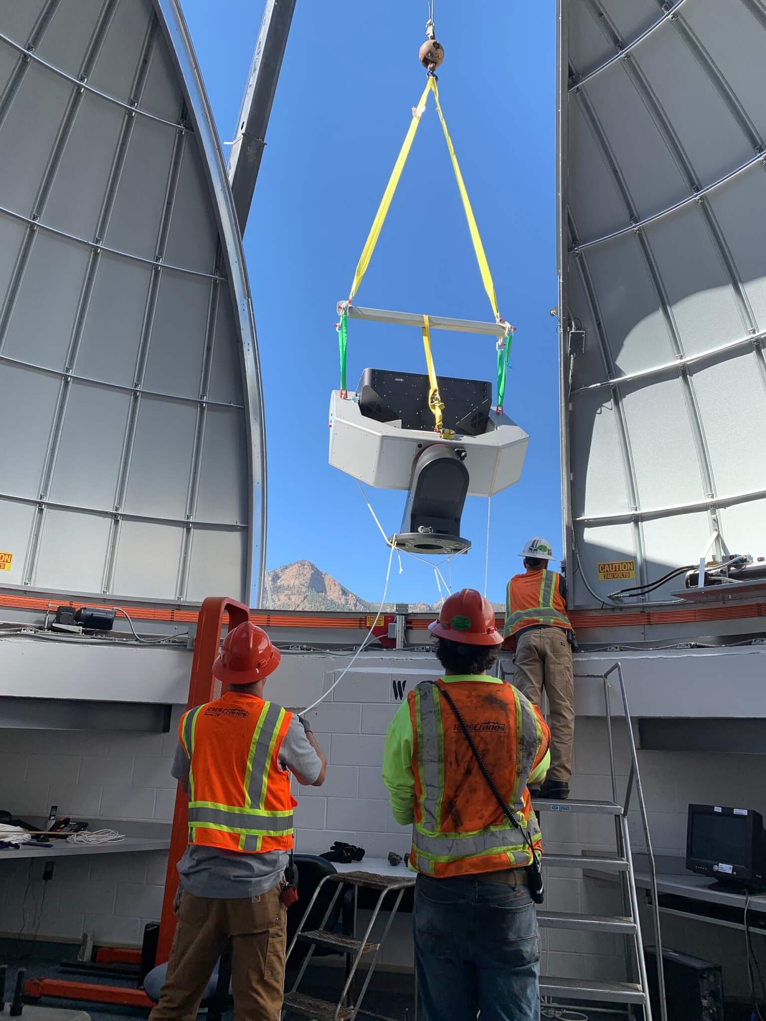 Image of telescope being installed at the Observatory