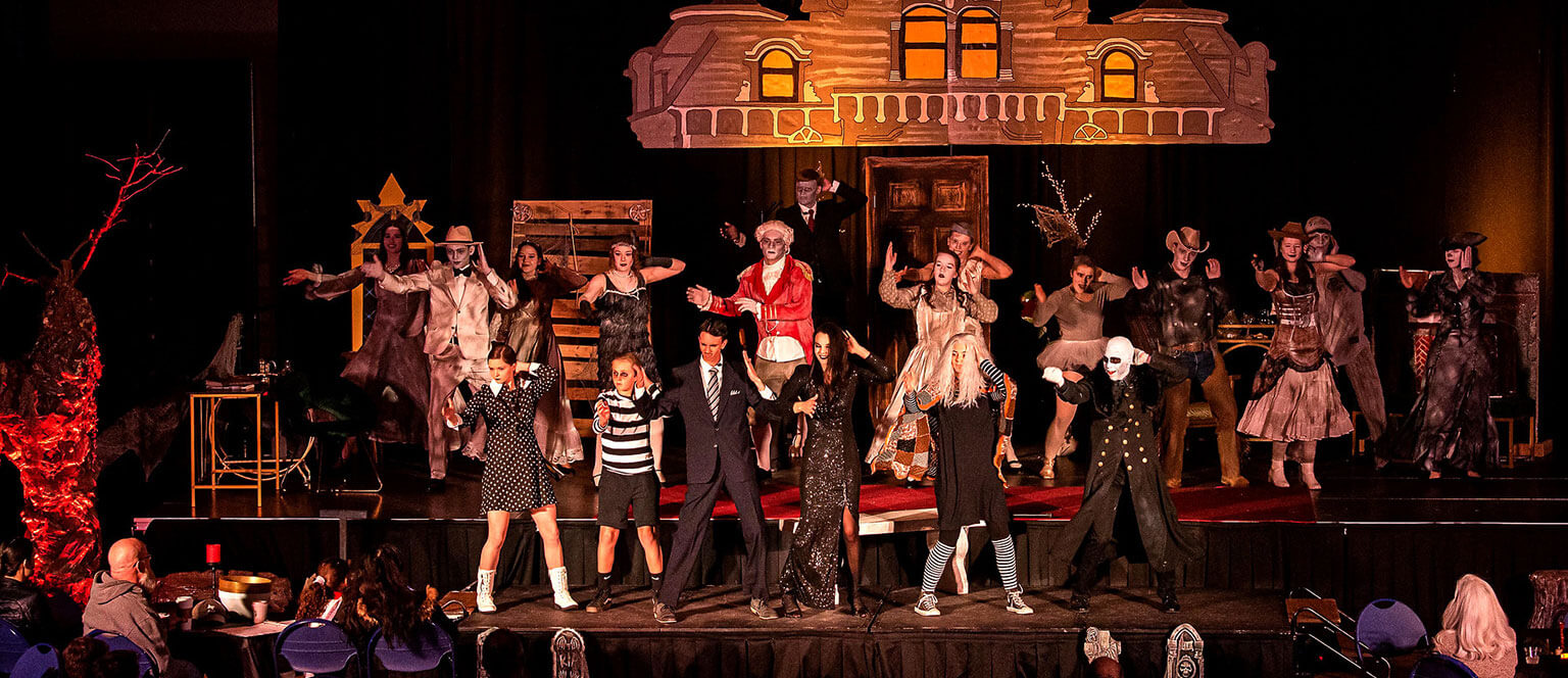 The Bluebards Theater Troupe performs their version of the Addams Family.