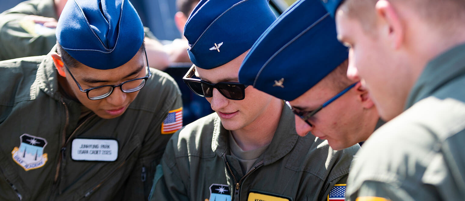 Cadets in the Blue Horizons rocketry club.