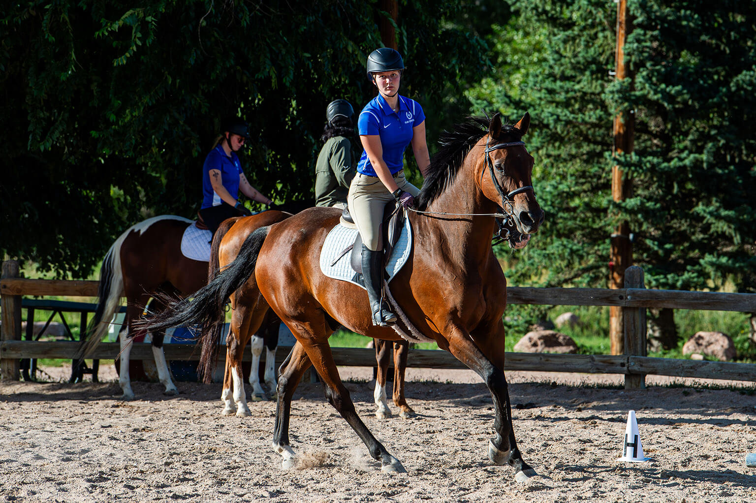 Cadet riding horse