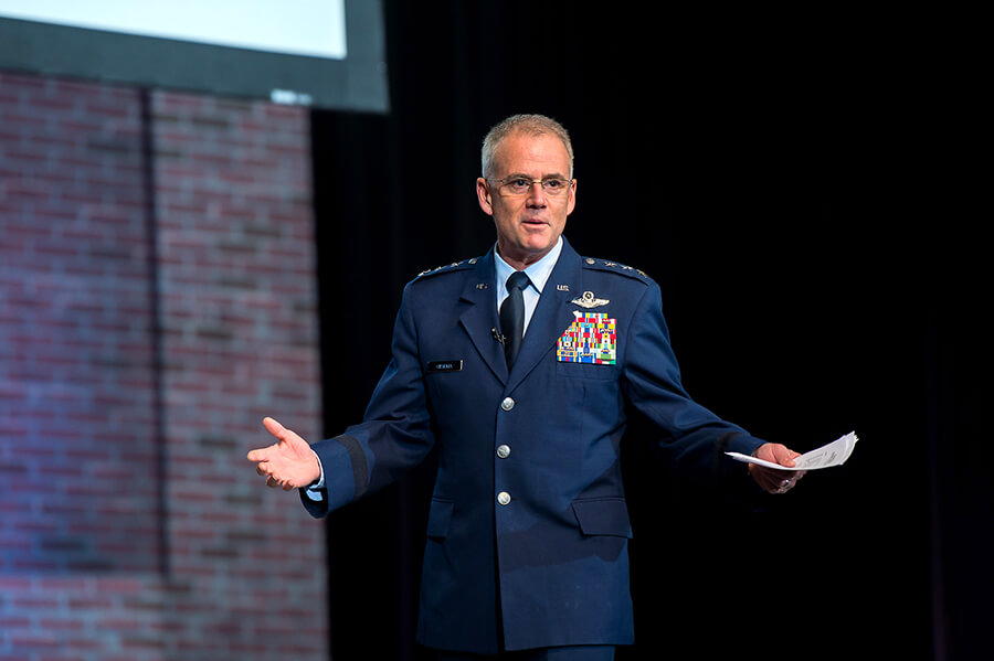 Our Superintendent, Lt Gen Jay Silveria, welcomed our audience and challenged everyone to open their minds and seek out opportunities to hear viewpoints that may be different from their own.