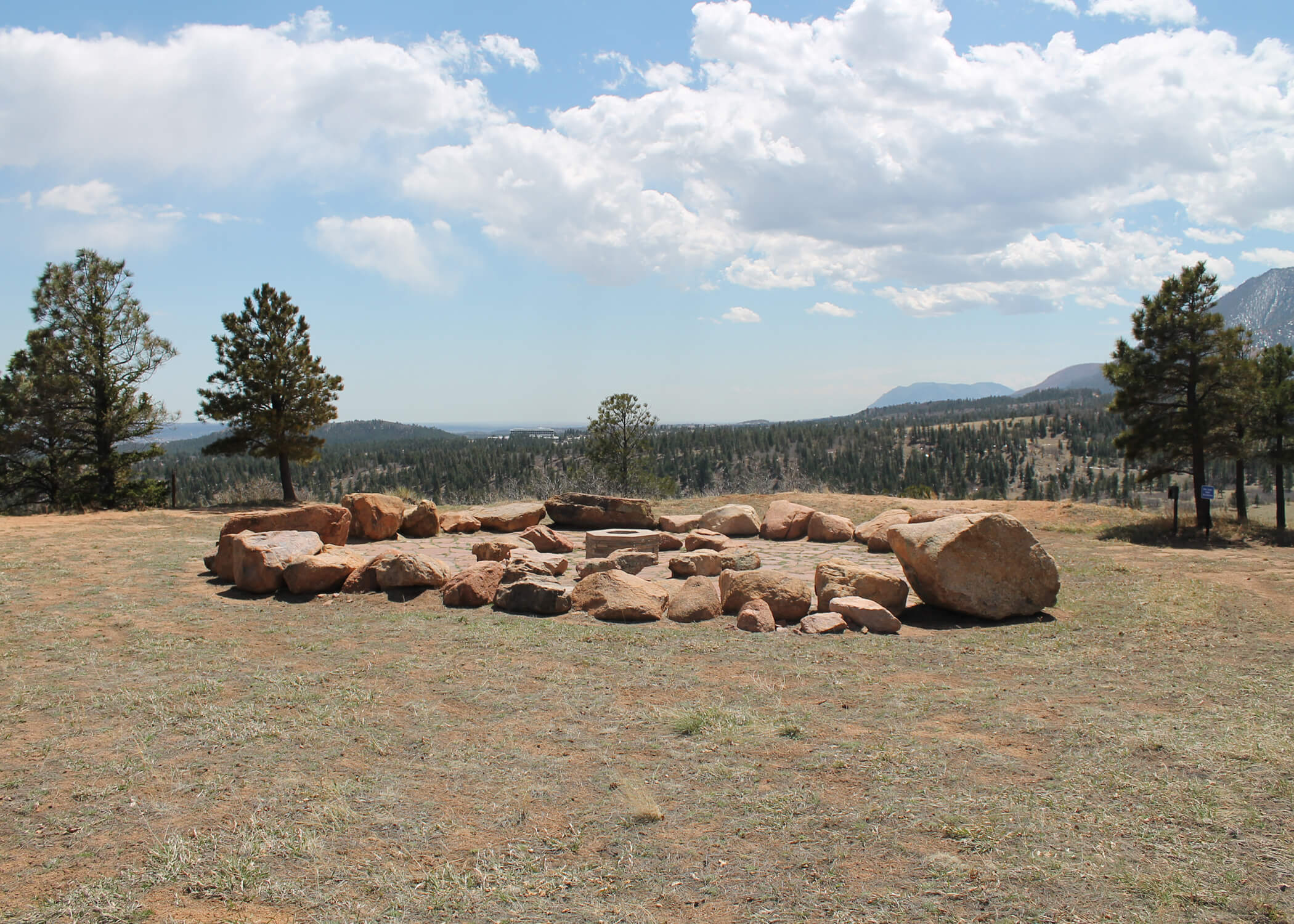 Image of rock circle for earth-centered spirituality community at the U.S. Air Force Academy