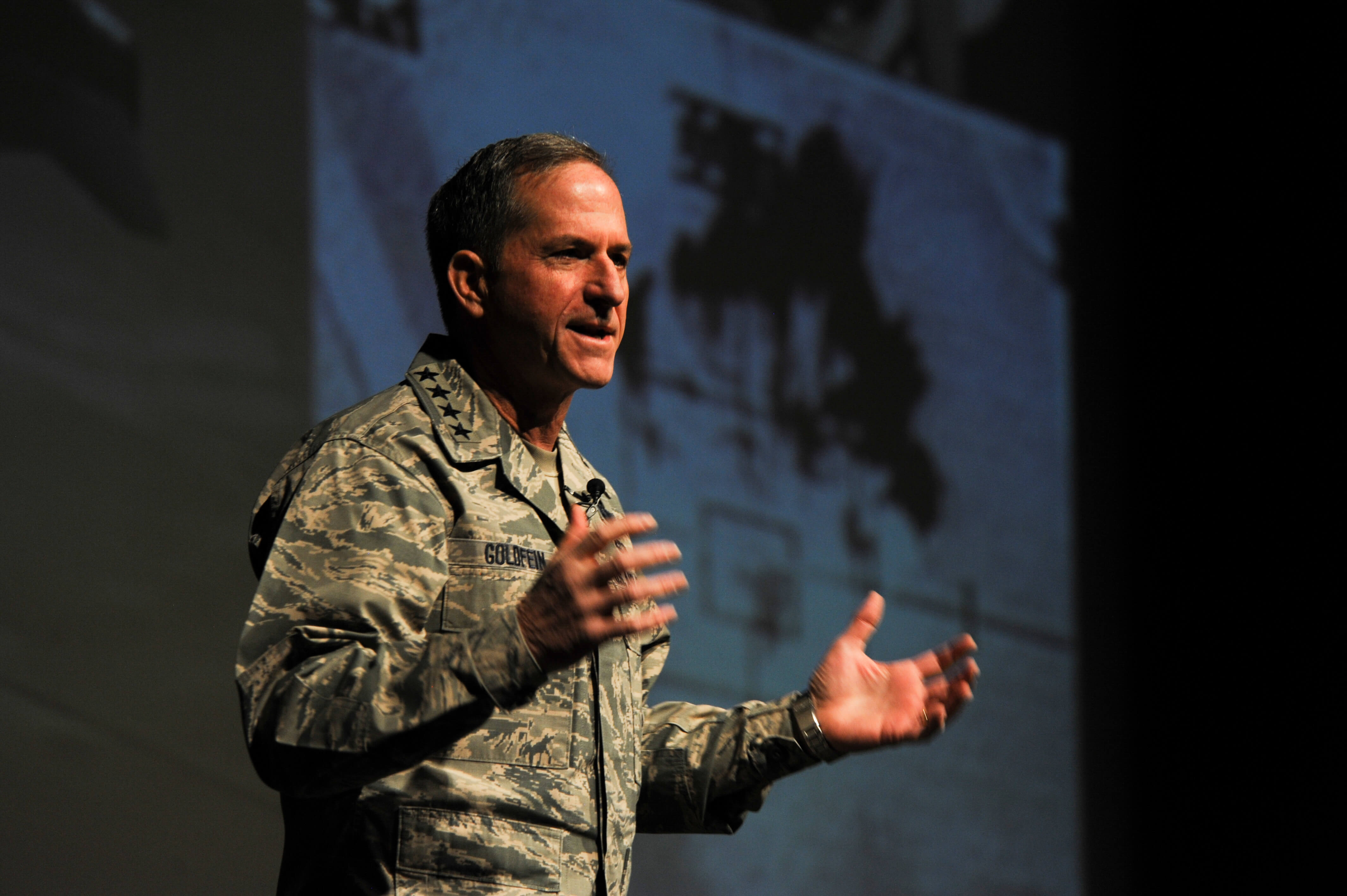 Air Force Chief of Staff Gen. David L. Goldfein talks about his experiences in the Air Force
