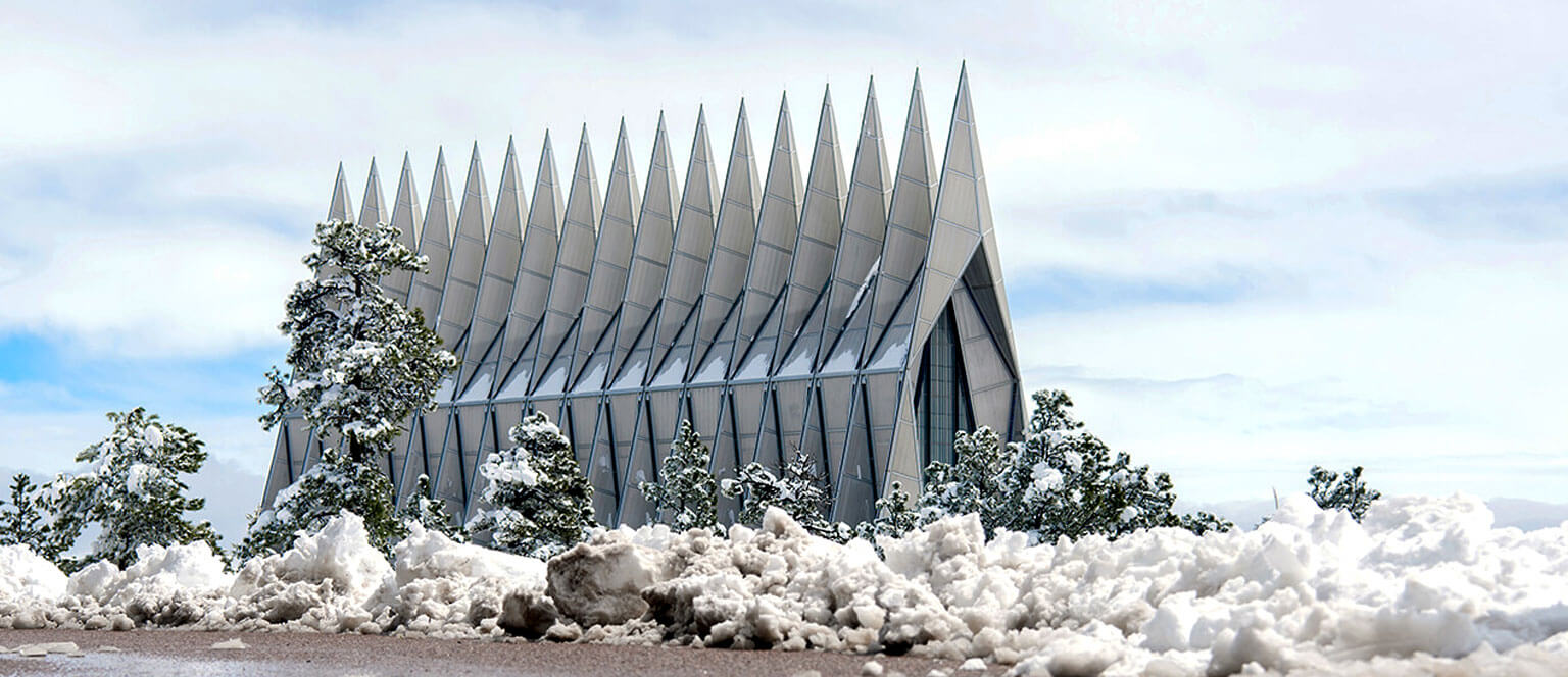 Cadet Chapel after May snowstorm