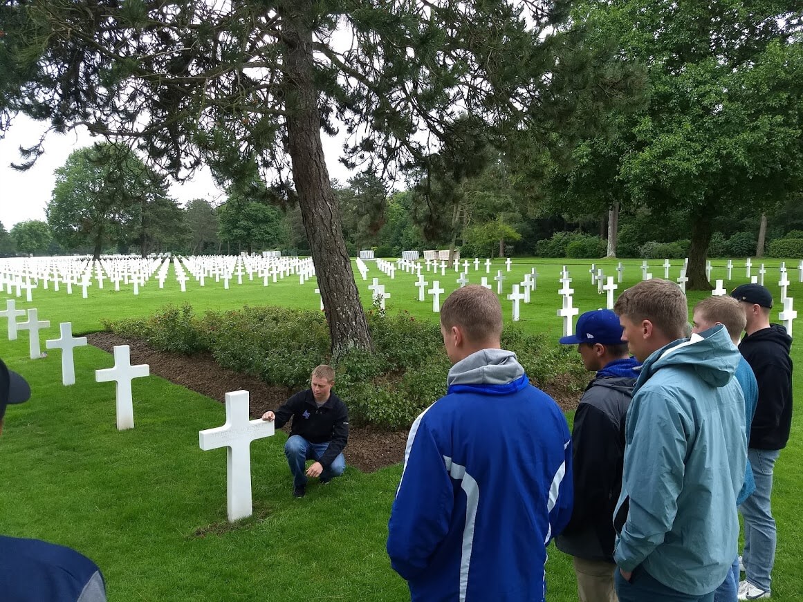 Cadets in cemetery