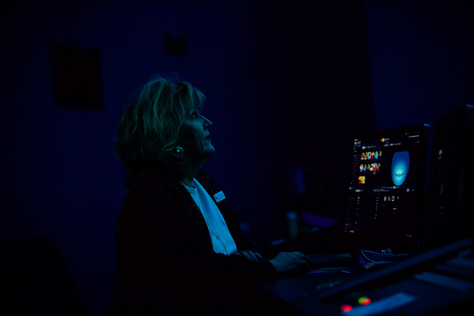 Judy Cara sets up the planetarium equipment for a showing at the Air Force Academy, Colo., Jan. 16, 2020. Cara is the planetarium and STEM center project manager who orchestrated the biggest makeover the planetarium has seen since its debut 50 years ago following a 15-year closure and $5 million renovation. (U.S. Air Force photo by Tech. Sgt. Benjamin W. Stratton)