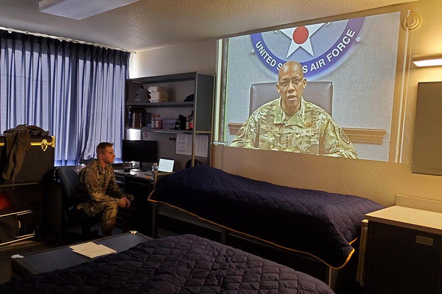 NCLS 2021 - Cadet watching in dorm room