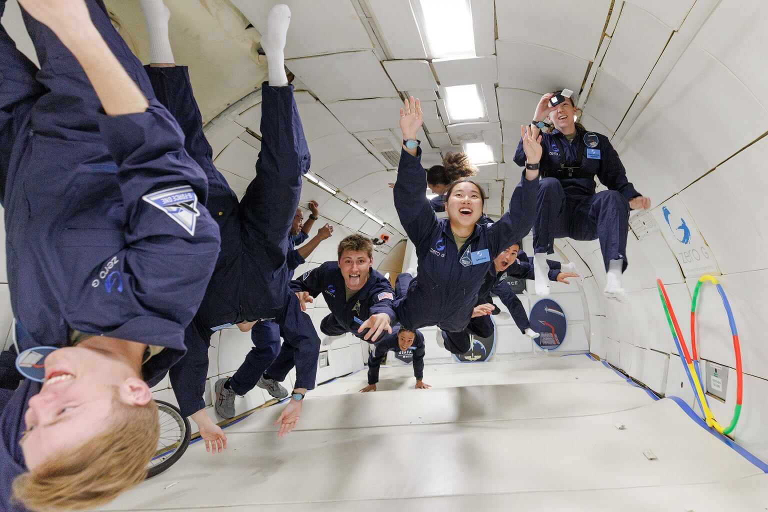 Azimuth students experience weightlessness on a modified Boeing 727