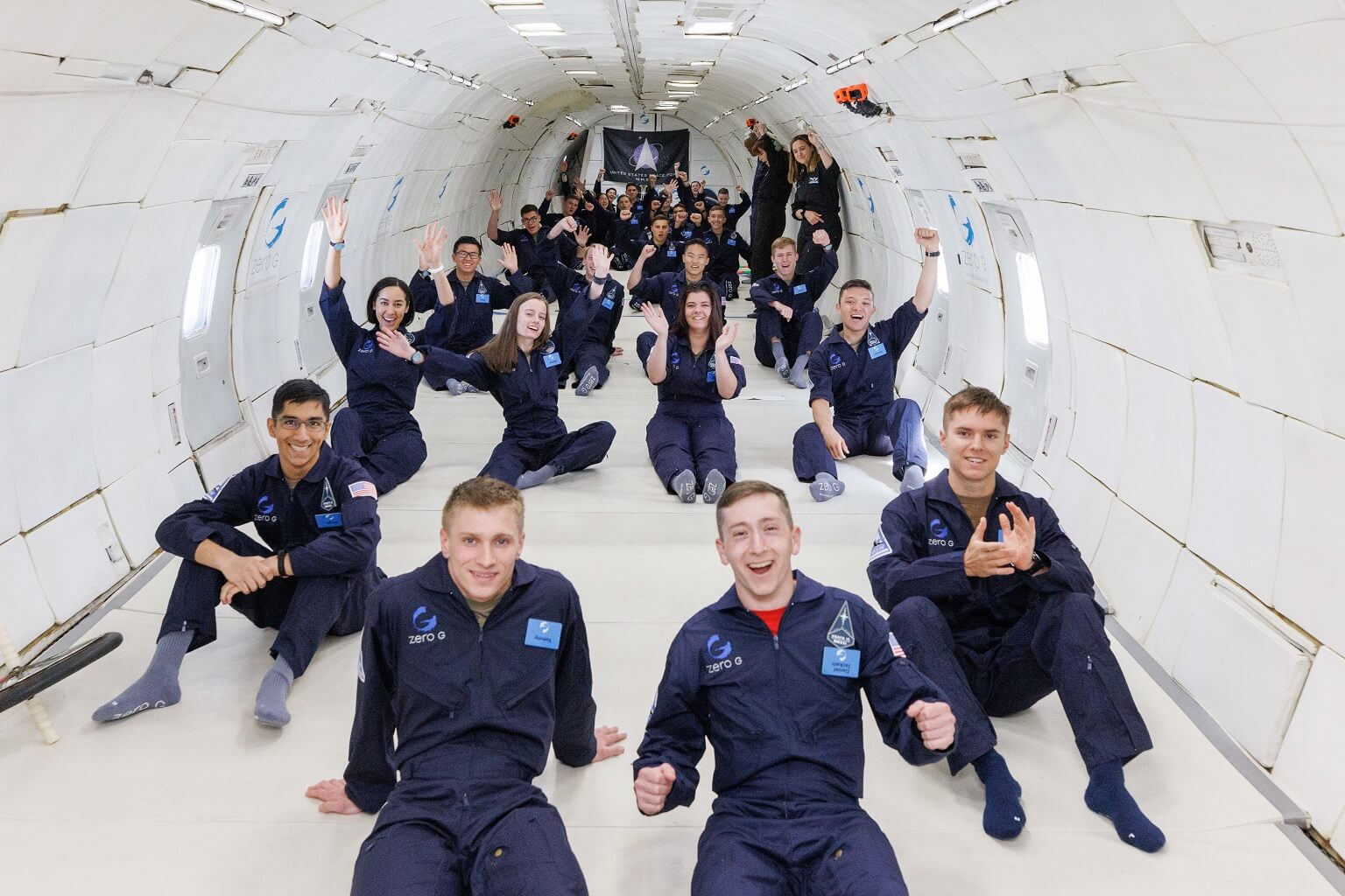 Azimuth students experience weightlessness on a modified Boeing 727