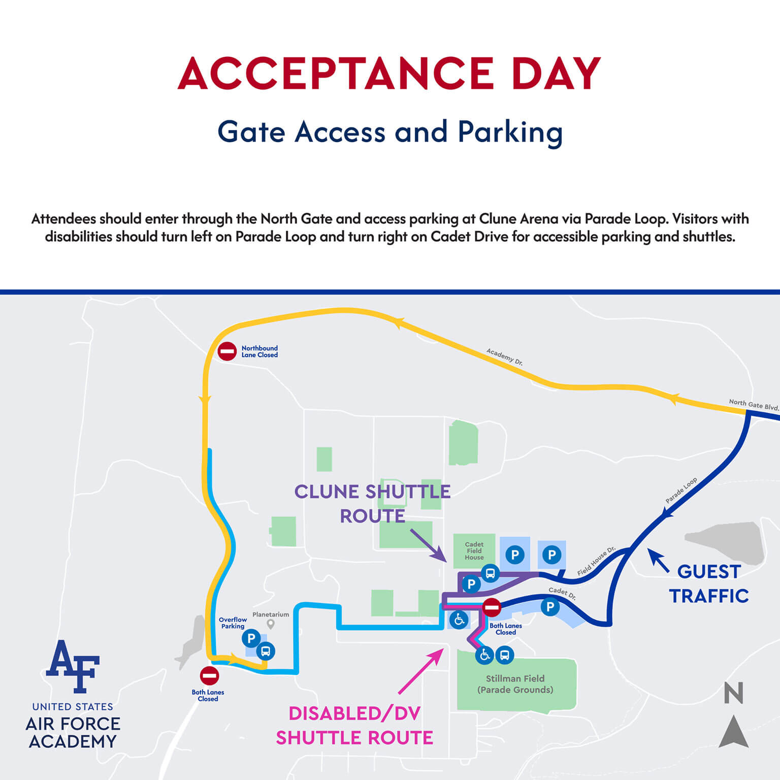 Acceptance Day - Gate Access and Parking.