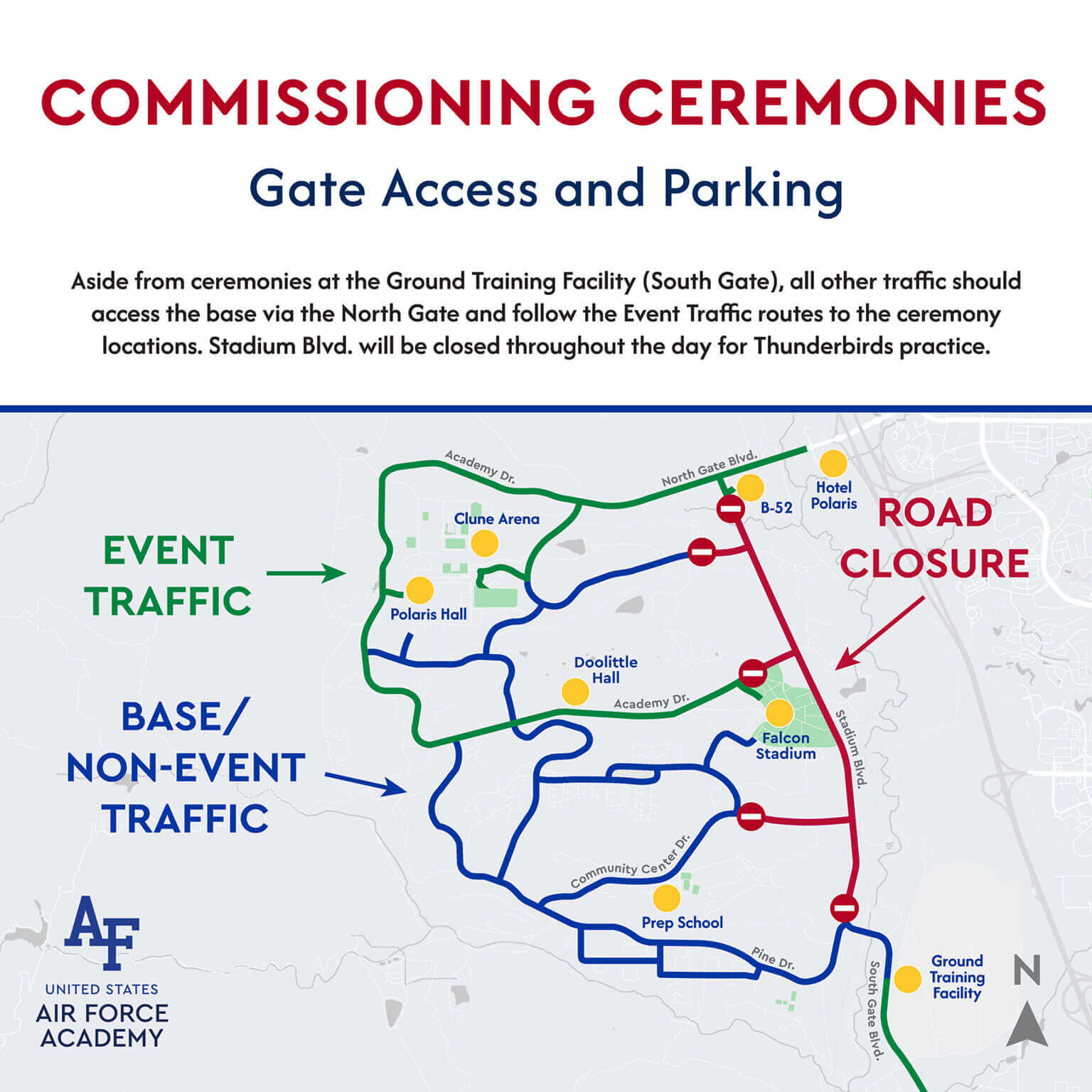 Graduation 2026 - Commissioning Ceremony map.