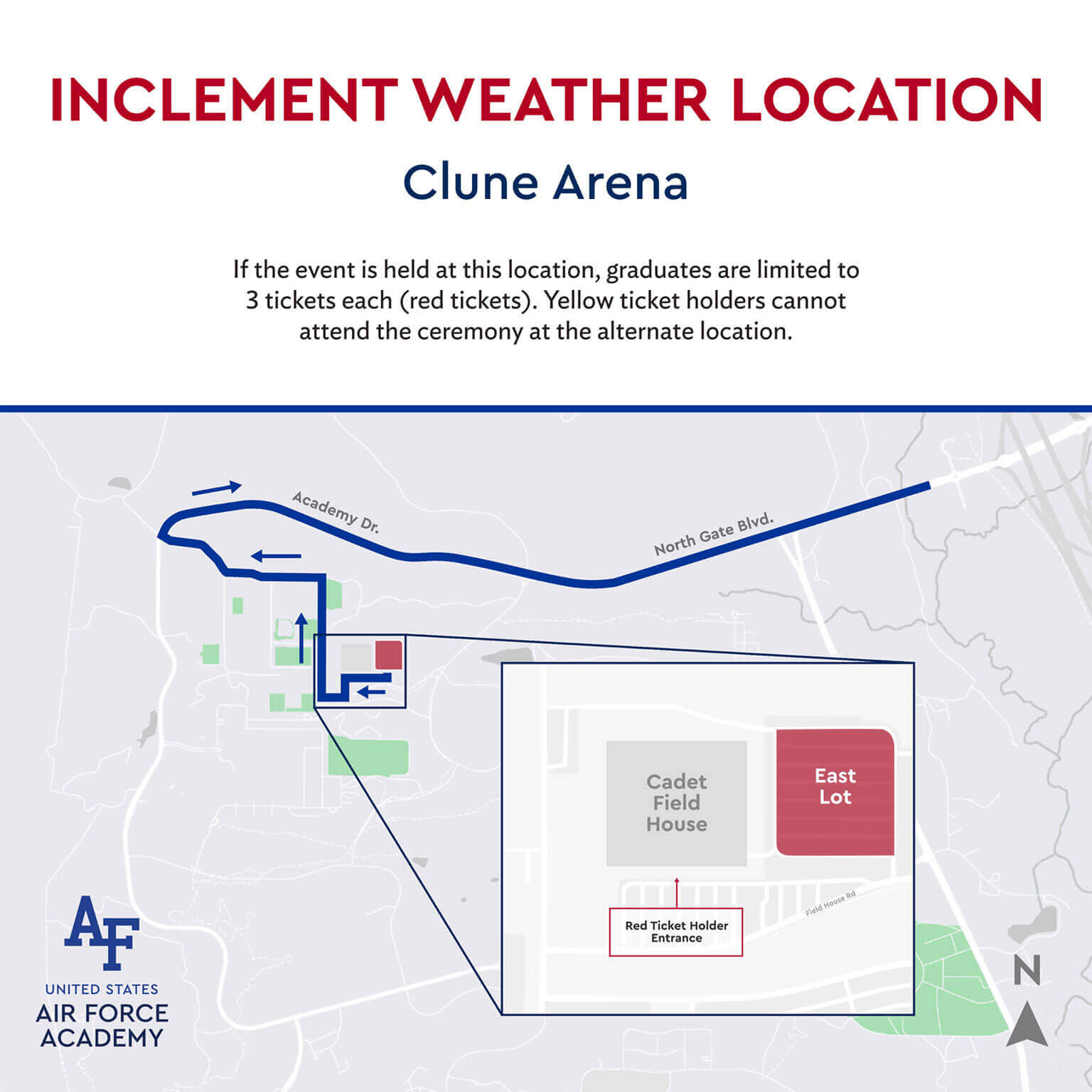 Inclemet Weather Location - Clune Arena.