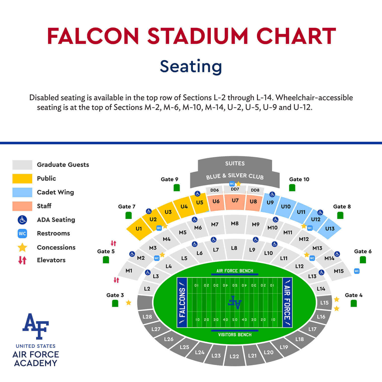 Falcon Stadium Chart seating.