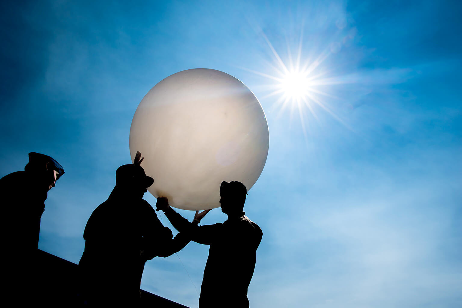 Cadets with weather balloon