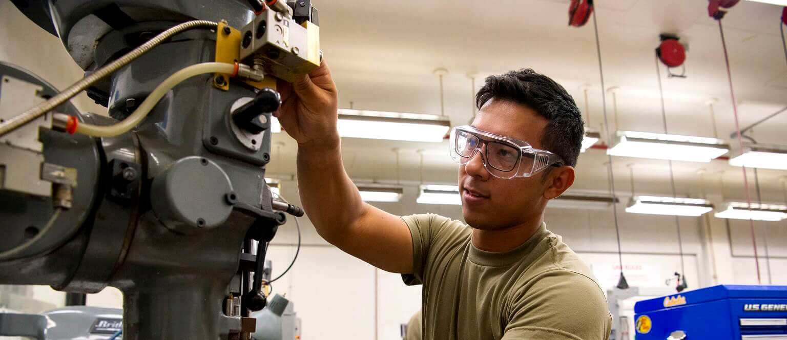 Cadet working in DFME lab