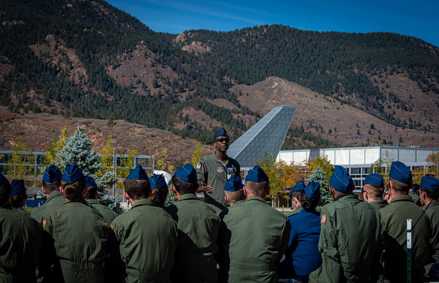 Group of cadets outdoors