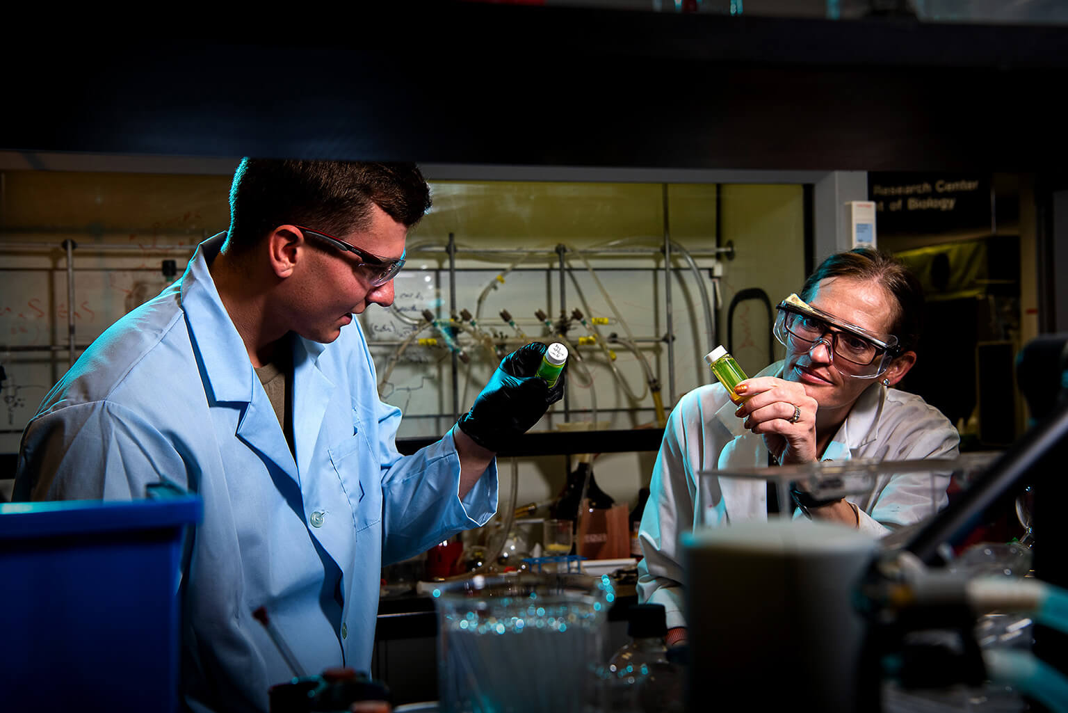 cadets doing research in lab