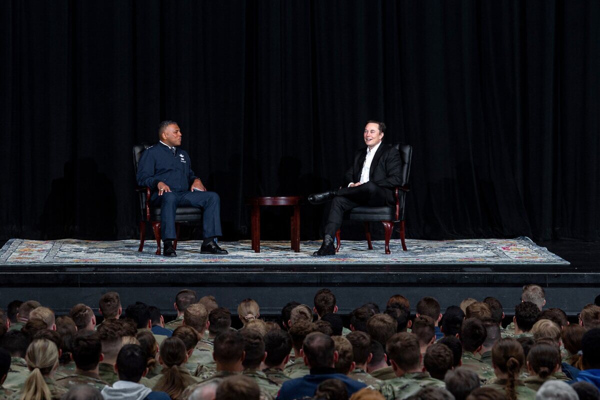 Elon Musk urges cadet researchers at U.S. Air Force Academy to keep