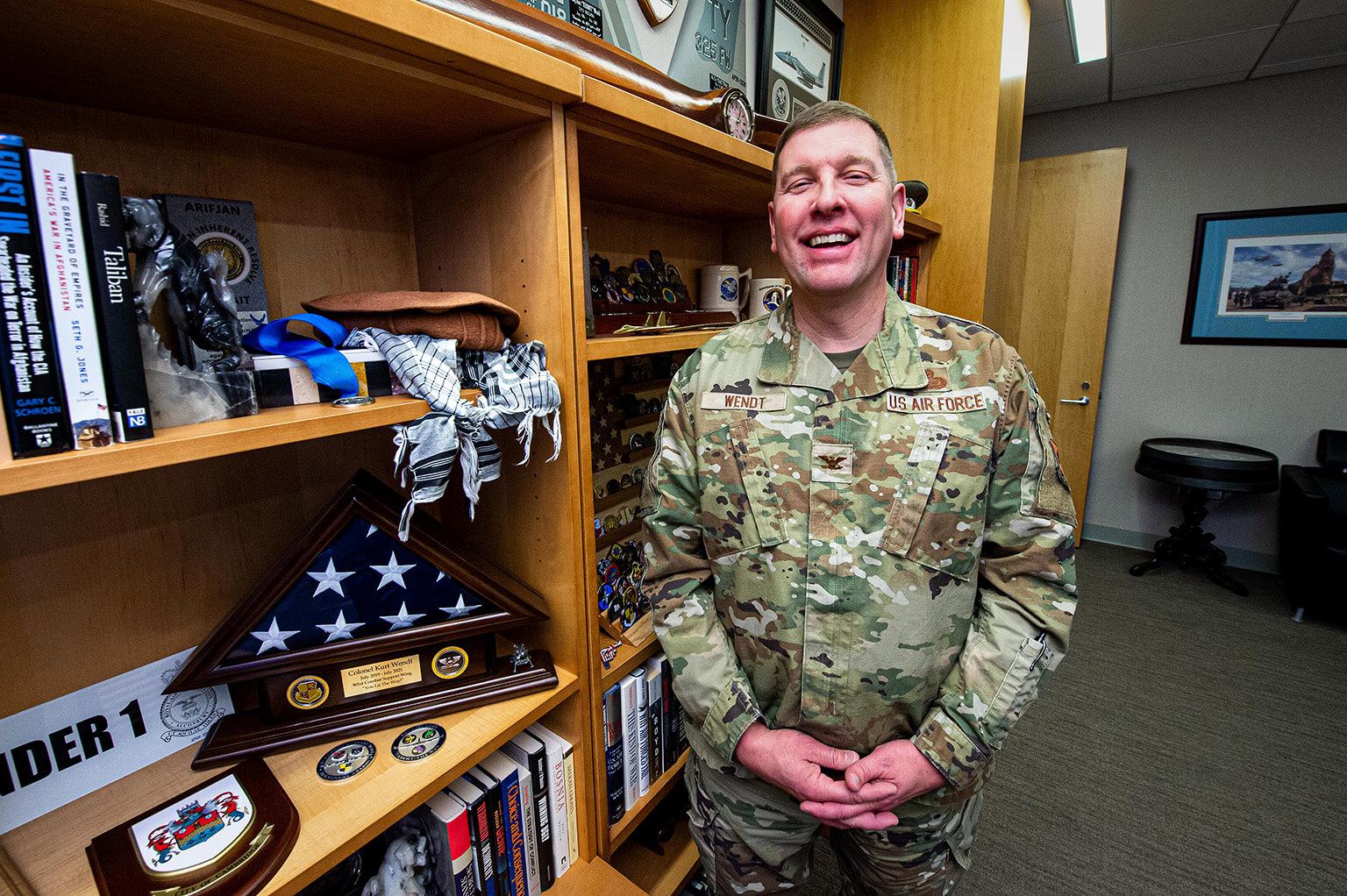 Col. Kurt Wendt in his office at the U.S. Air Force Academy