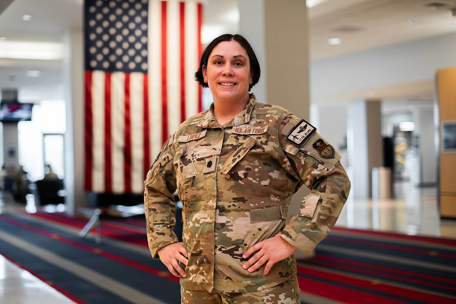 Lt. Col. Jessica Lopez, a U.S. Air Force Academy Department of English and Fine Arts assistant professor and deputy head of the Department of English and Fine Arts