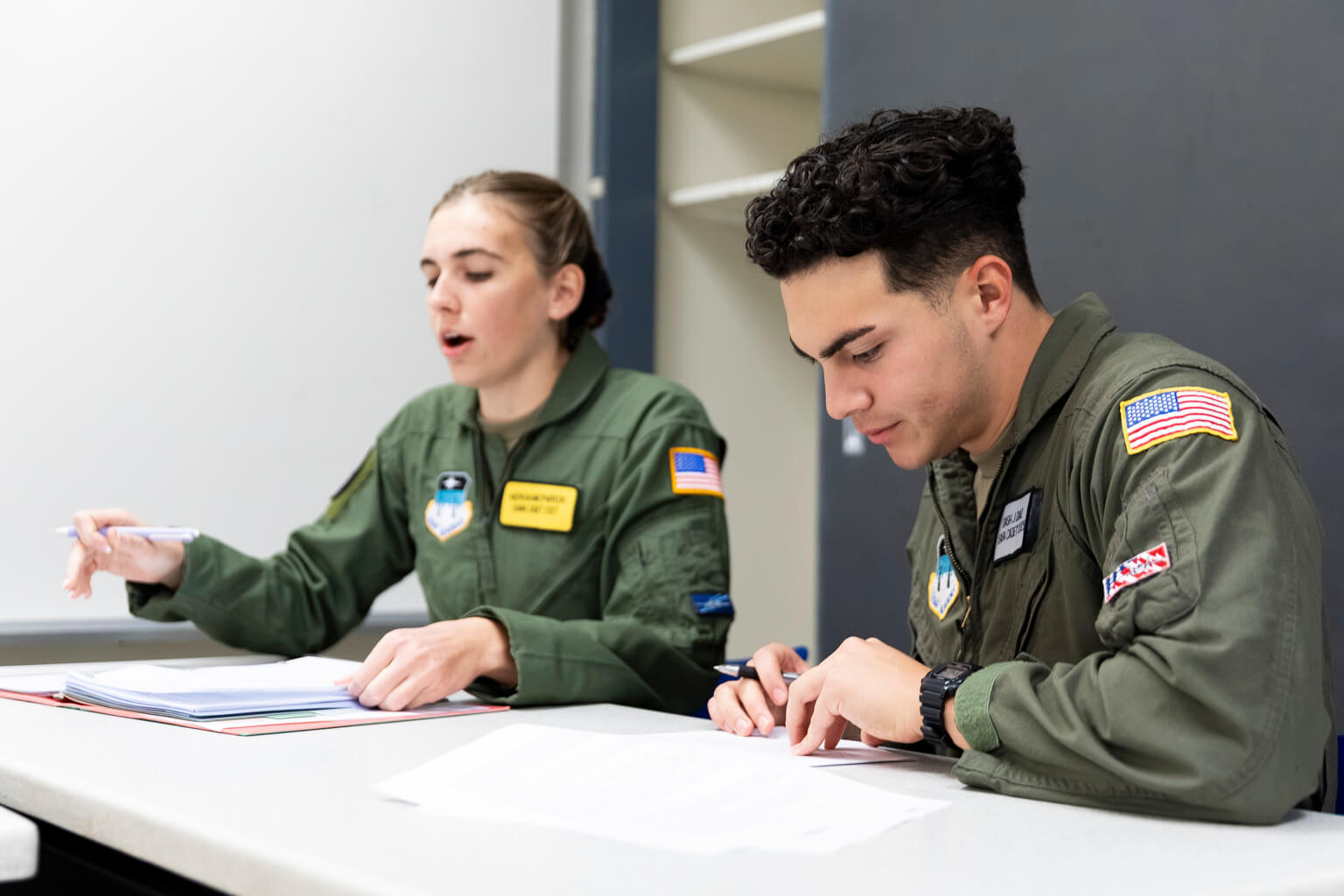 U.S. Air Force Academy cadets participate in a C.S. Lewis and Philosophy class at the Academy in Colorado Springs, Colorado, Oct. 22, 2026. The course examines philosophical arguments and themes in C.S. Lewis's writings, allowing cadets to explore ideas beyond their primary fields of study. (U.S. Air Force photo by Ray Bahner)