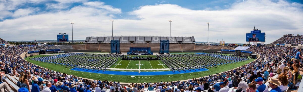 graduation at Falcon Stadium