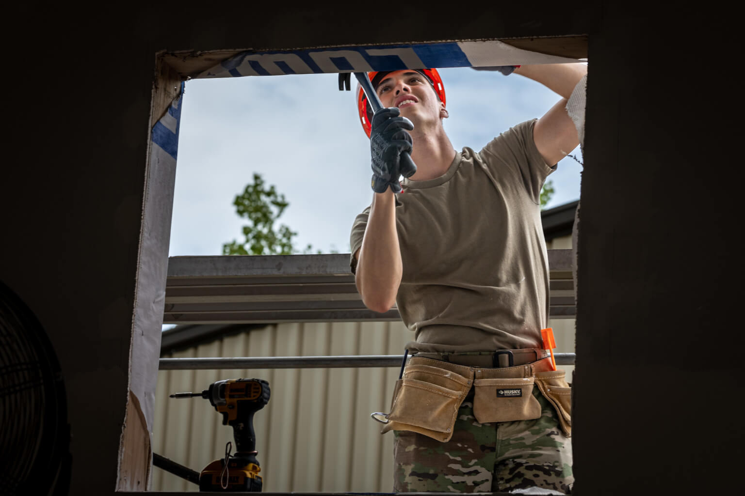 engineer using a hammer