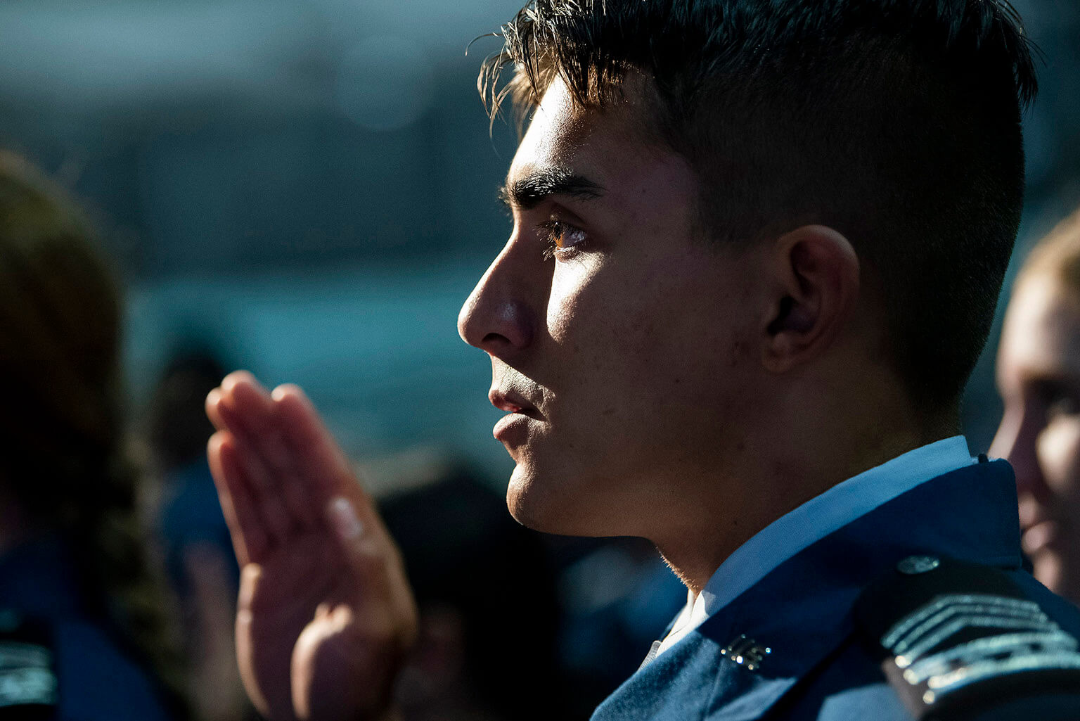 Cadet taking the military oath.