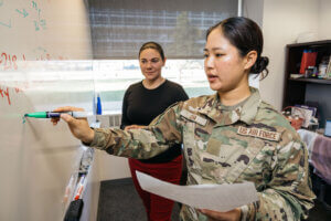 Cadets receive personalized instruction at the Academic Success Center Cadets receive personalized instruction at the Academic Success Center