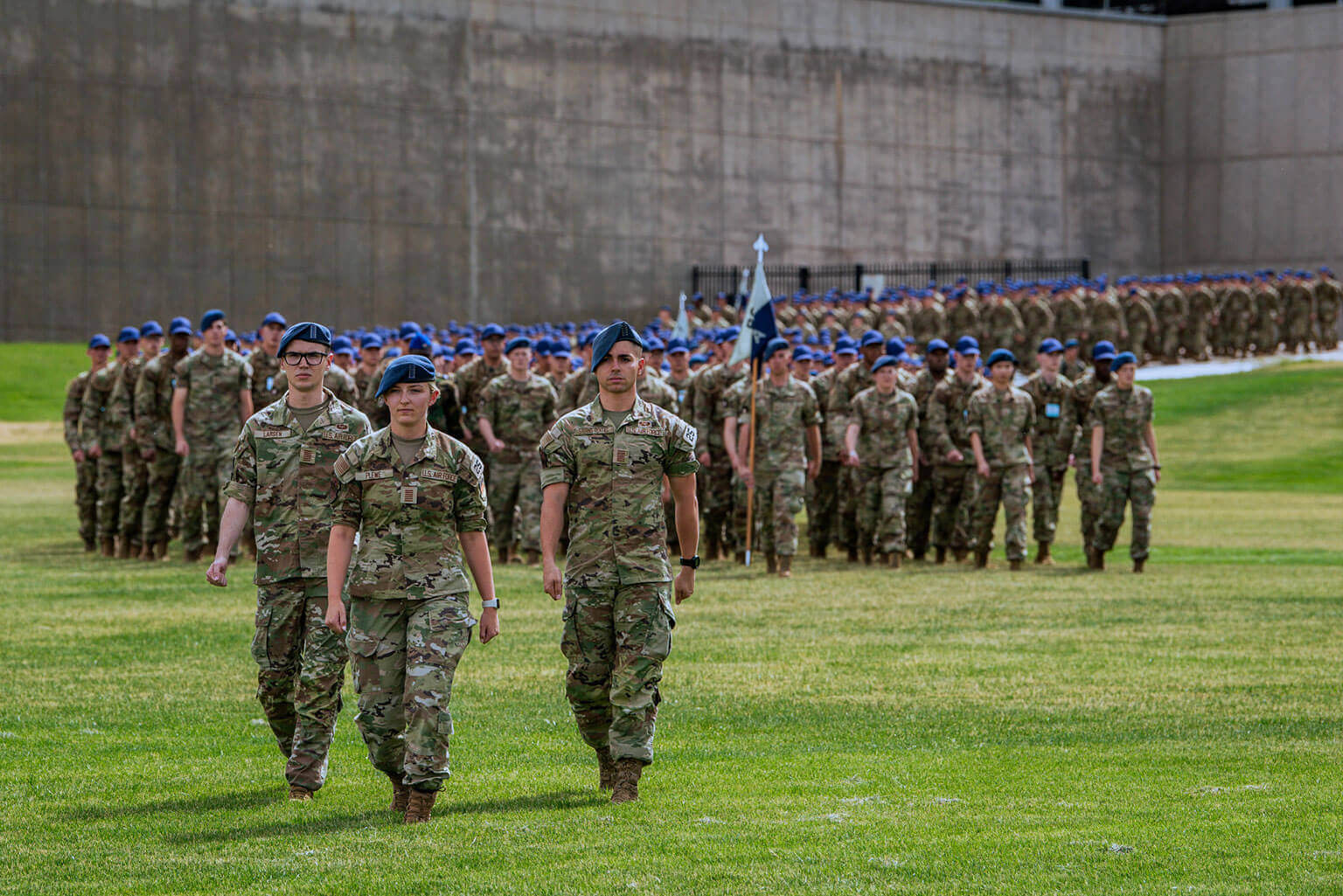 Basic Cadets marching onto Stillman Field for the first time after In-processing Day. Basic Cadets marching onto Stillman Field for the first time after In-processing Day.