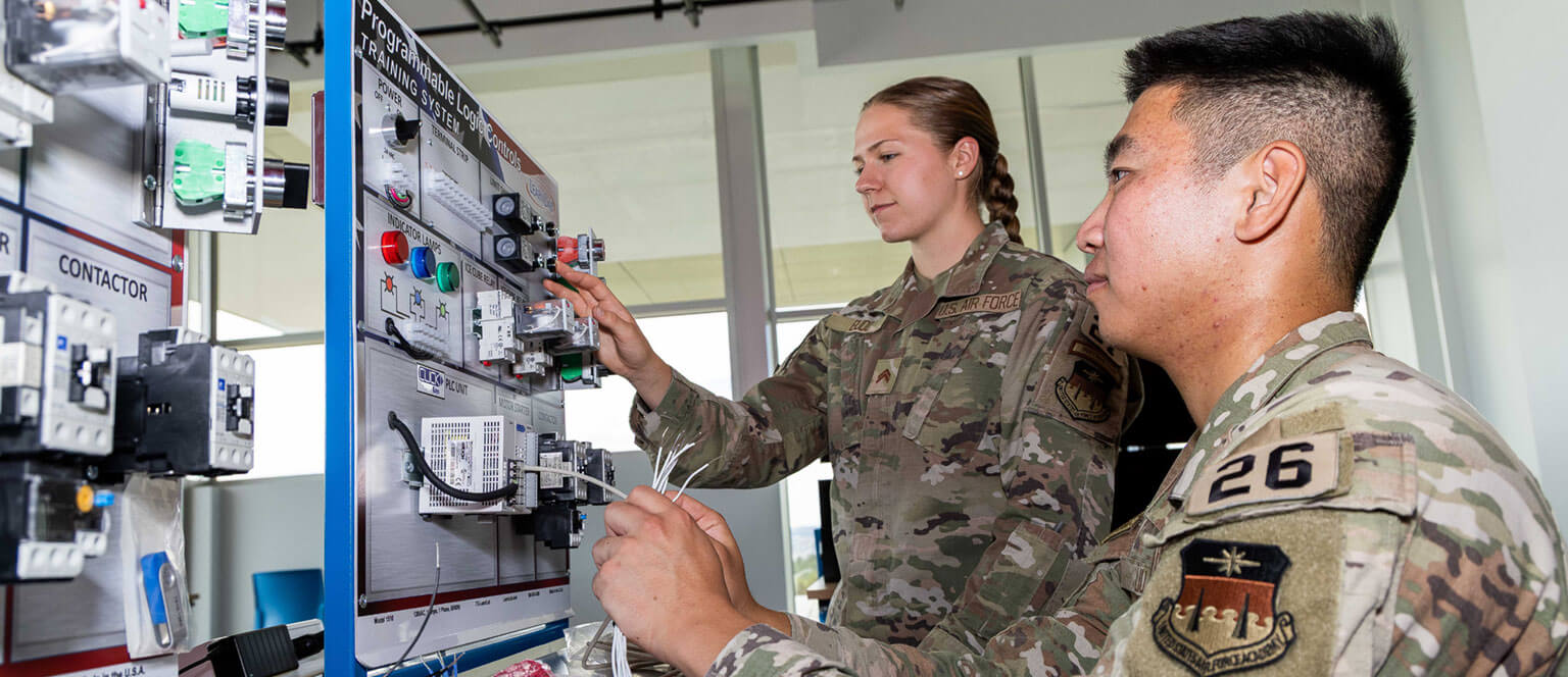 Cadets simulating a cyber scenario.