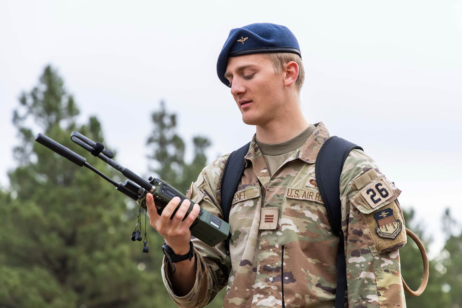 Cadet 1st Class Dominic Senft participates in the Fall Validation Exercise (VALEX) at the U.S. Air Force Academy, Colo., Oct. 10, 2025. Training events like VALEX develop cadets’ warfighter skills and are part of the hands-on training the 34th Training Support Squadron (TRSS) supports across the Cadet Wing. (U.S. Air Force photo by Trevor Cokley)