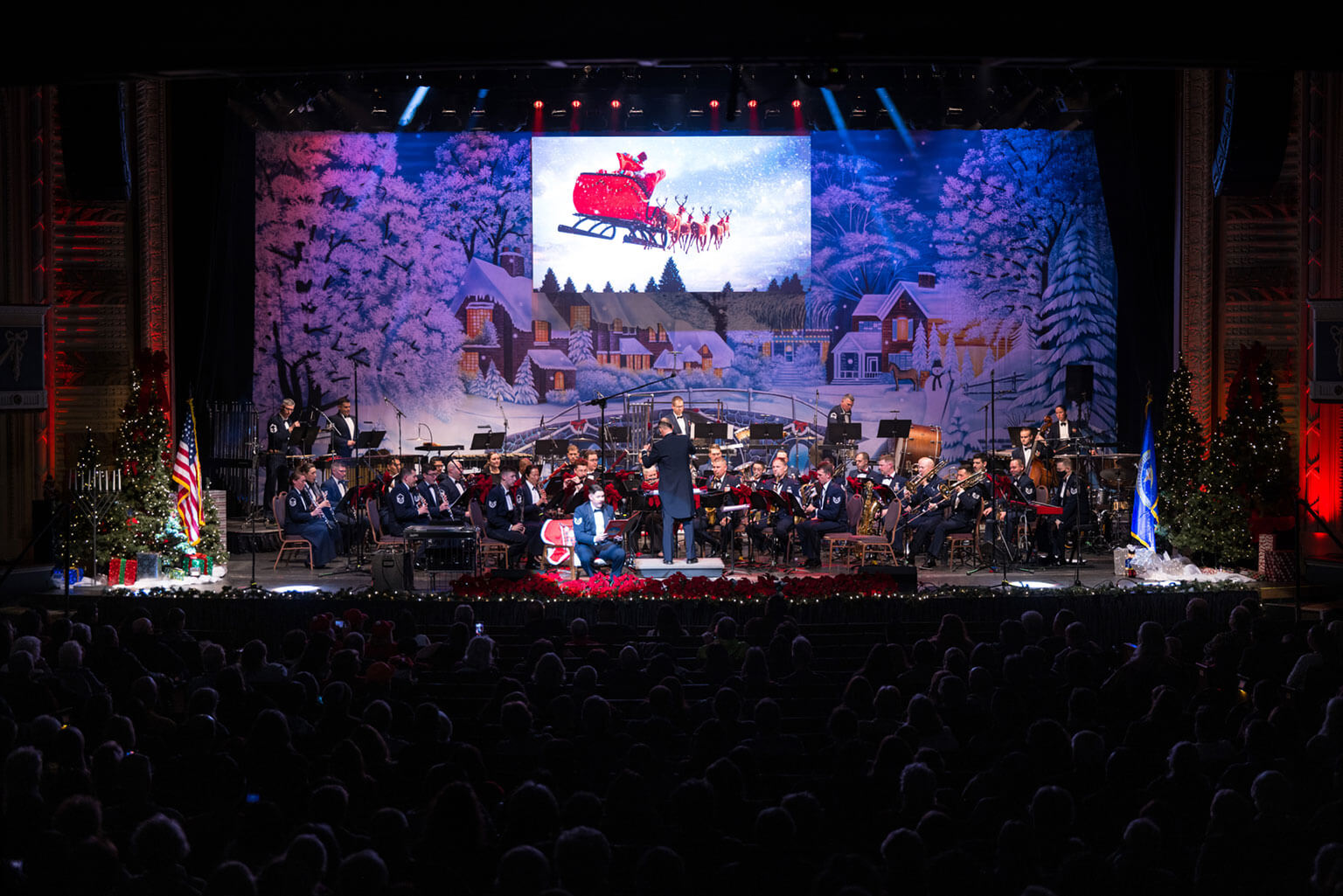 The U.S. Air Force Academy band performs their free annual Holly and Ivy concert at Memorial Hall in Pueblo, CO.
