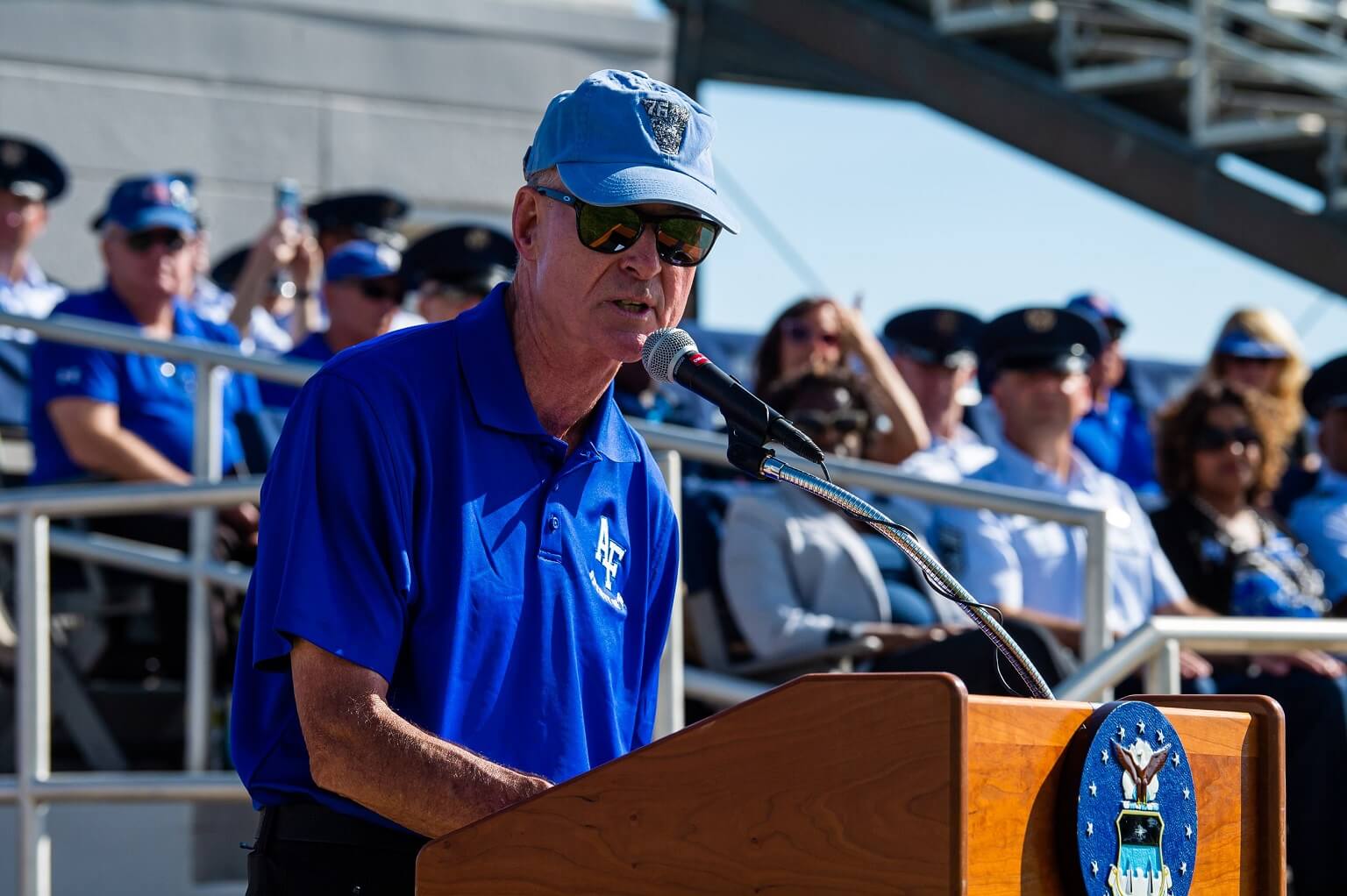 Retired Brig. Gen. John Andrew, a 1976 Academy graduate, spoke to cadets at the Acceptance Day 2022 ceremony