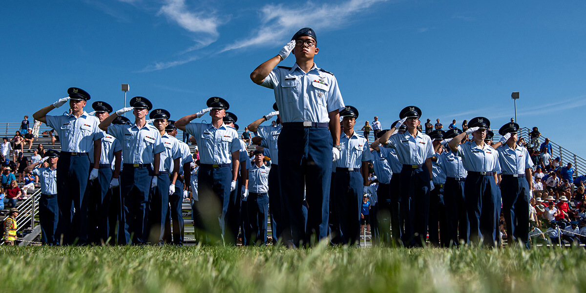 Cadets swearing in during an Acceptance Day event.