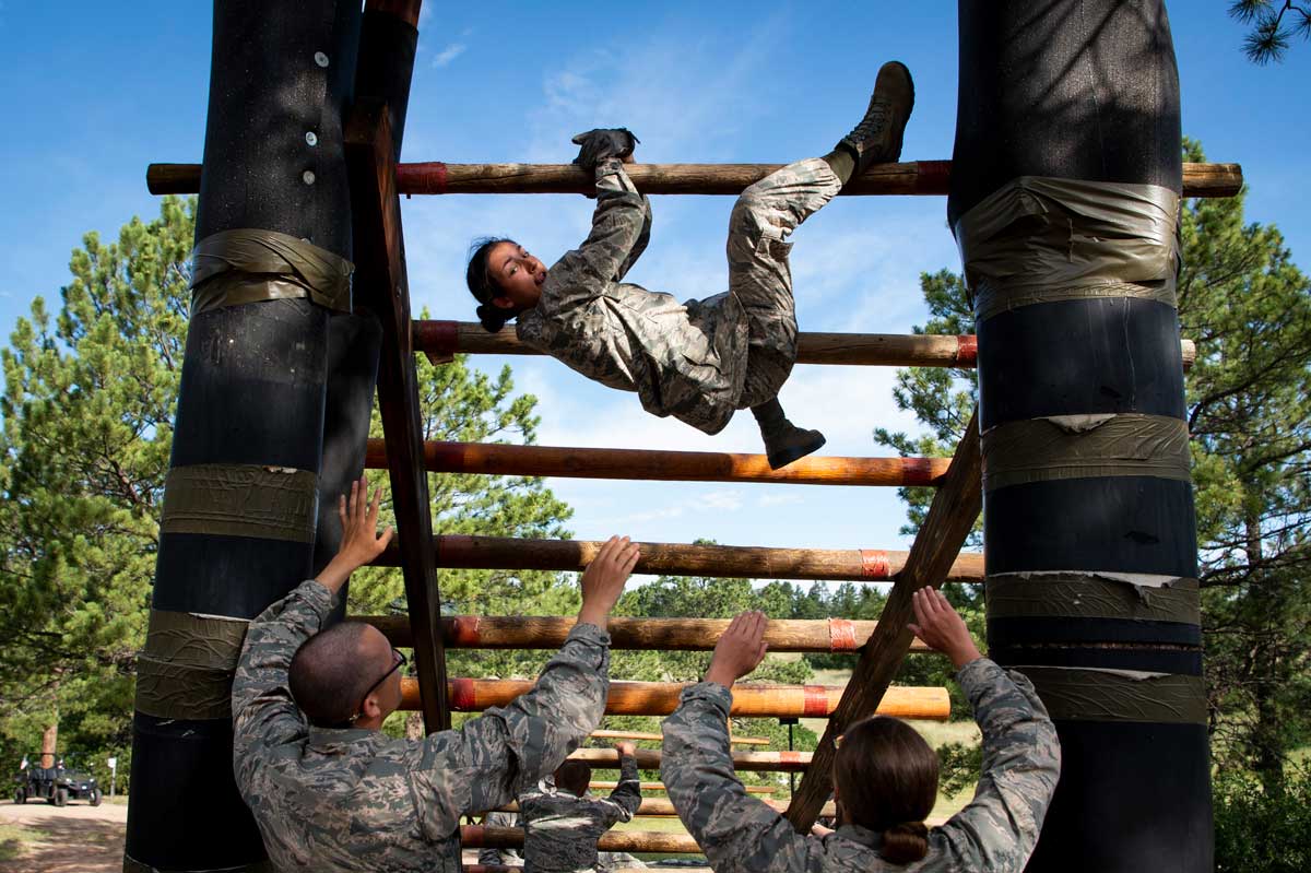 Basic Cadet Training climbing exercise