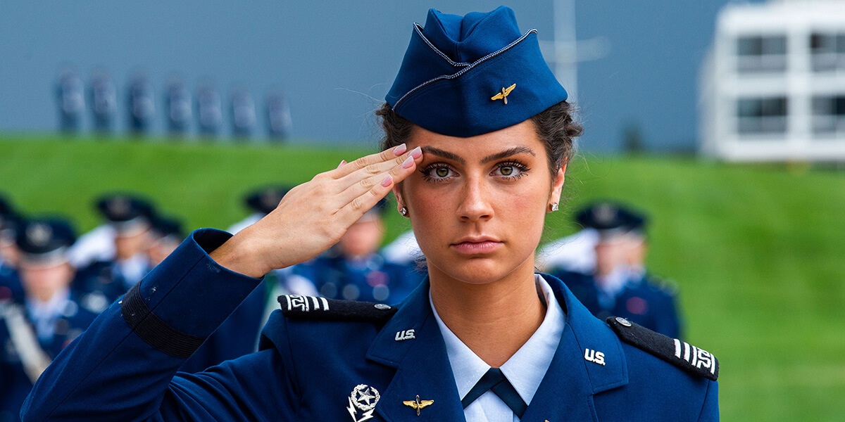 A Cadet saluting