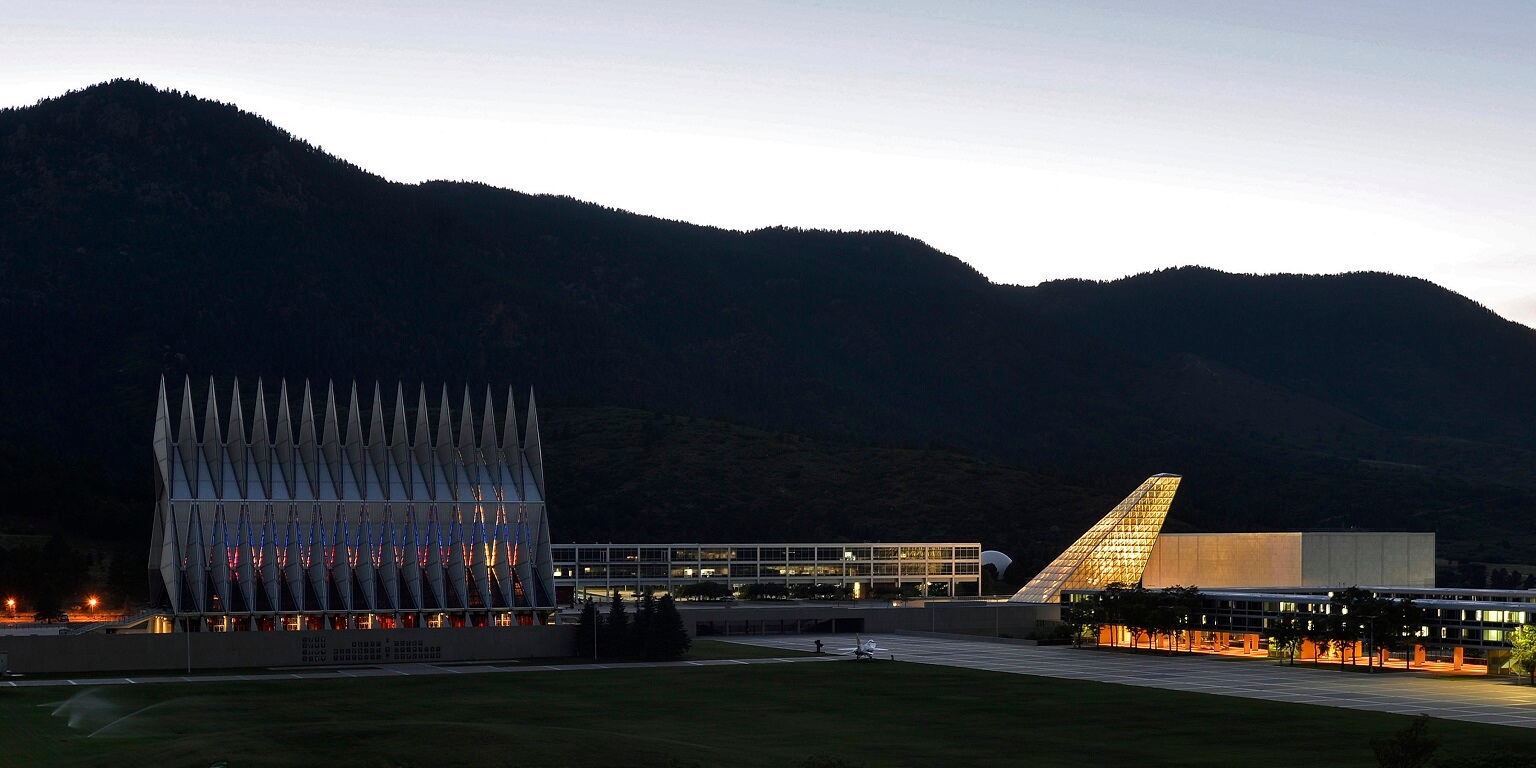 United States Air Force Academy at night