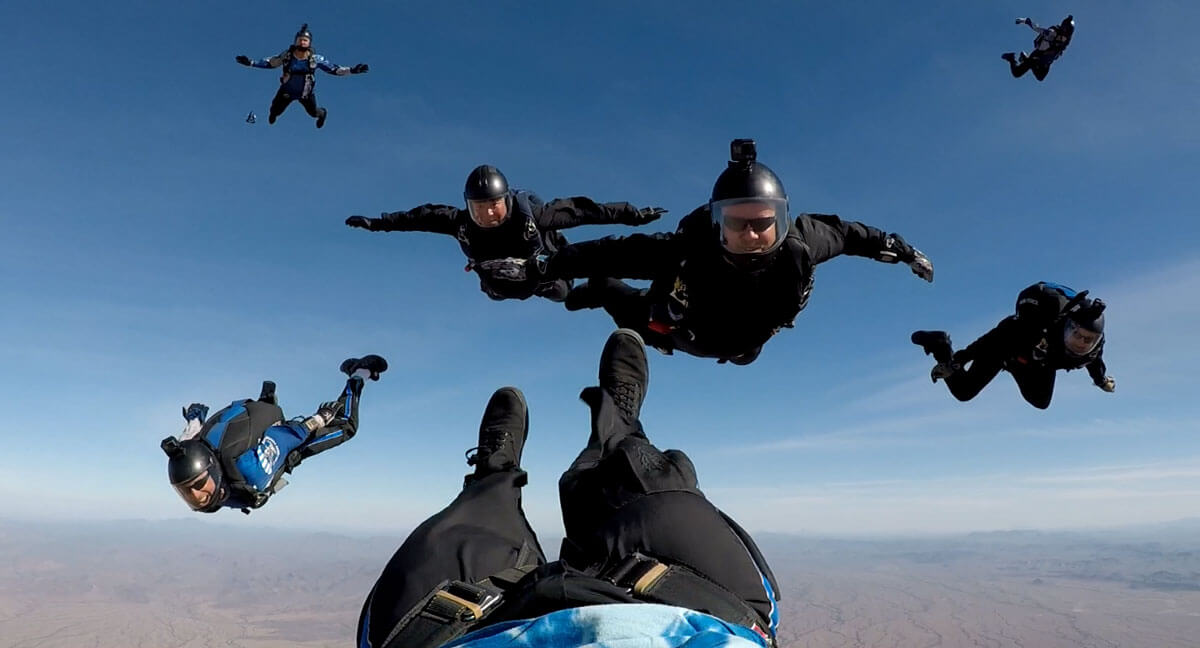 Wings of Blue team members skydiving