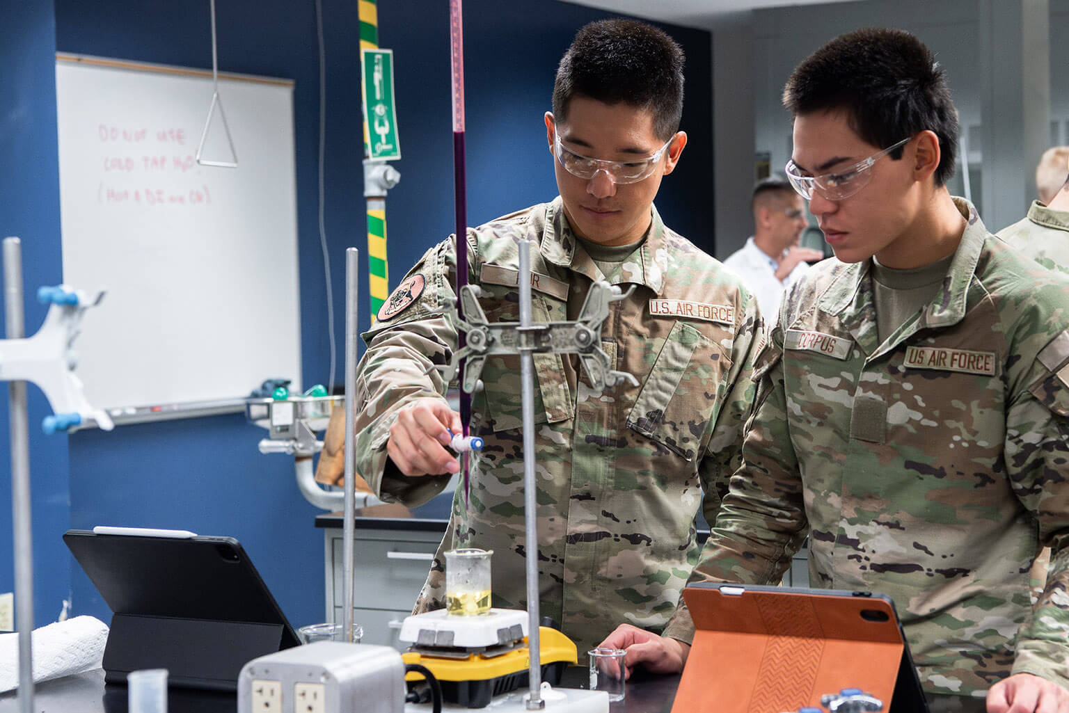 Cadets in chemistry lab