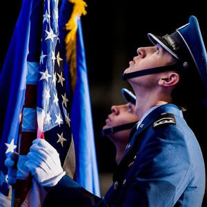 Cadet Honor Guard with flag.