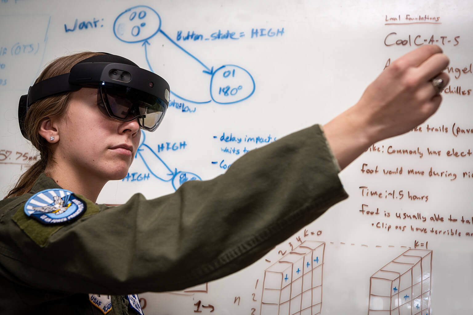 Computer Engineering cadet with augmented reality glasses