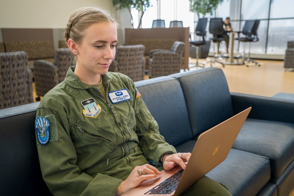 cadet with laptop computer