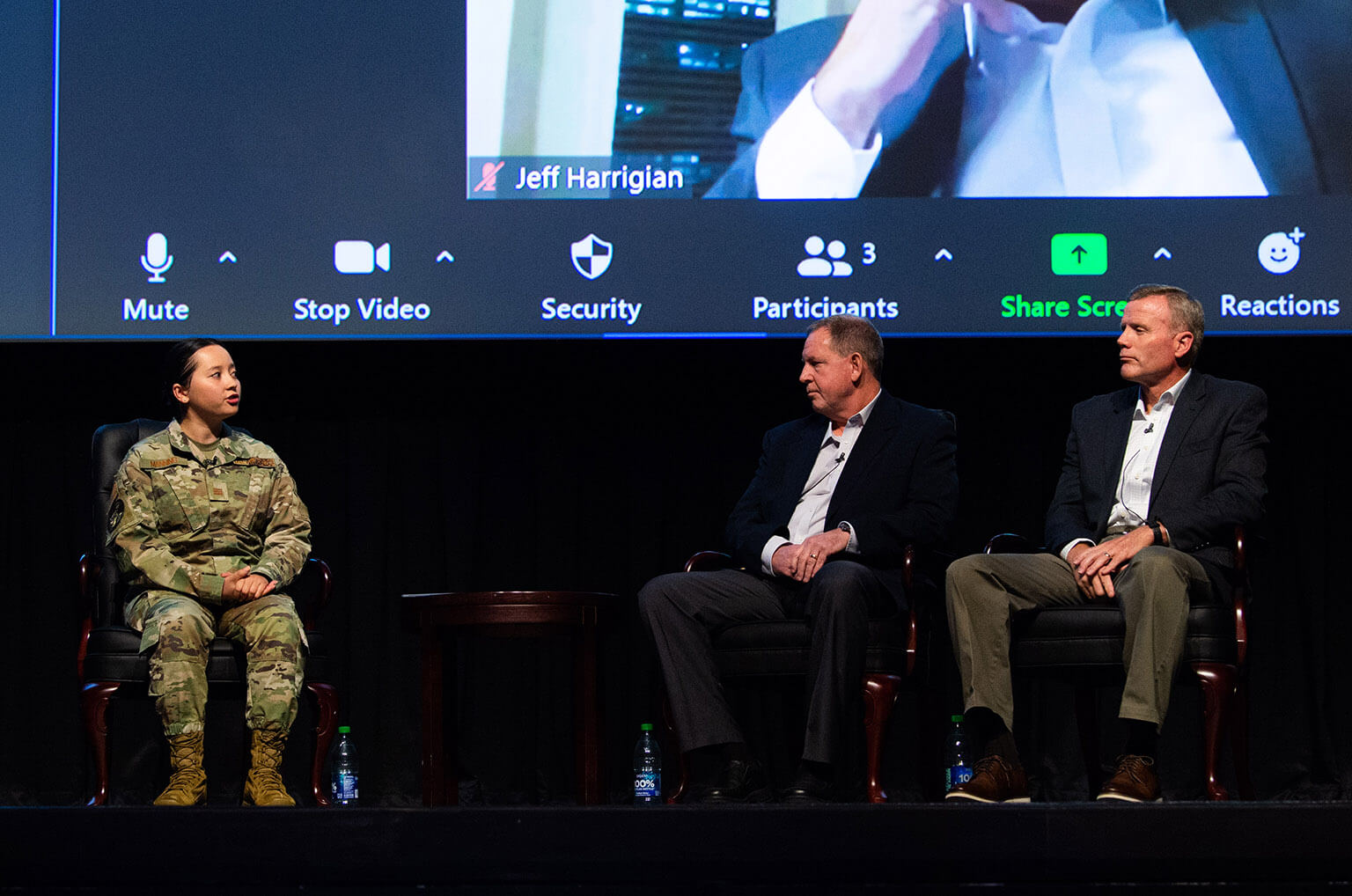 Cadet 1st Class Catherine Manning moderates a discussion