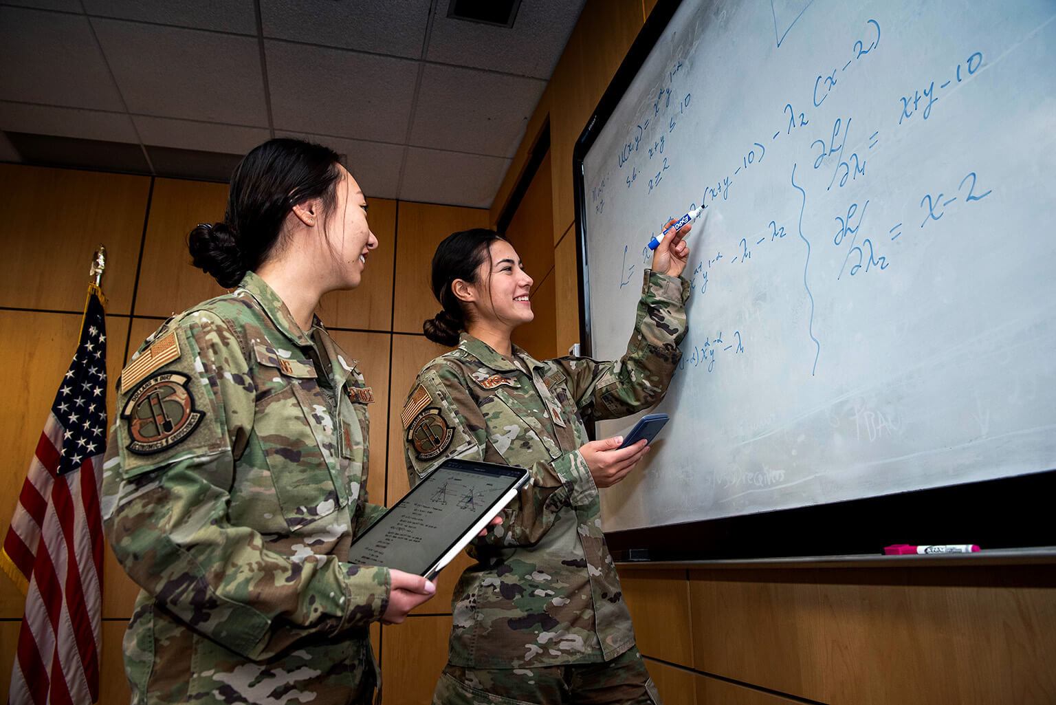 Cadets at whiteboard
