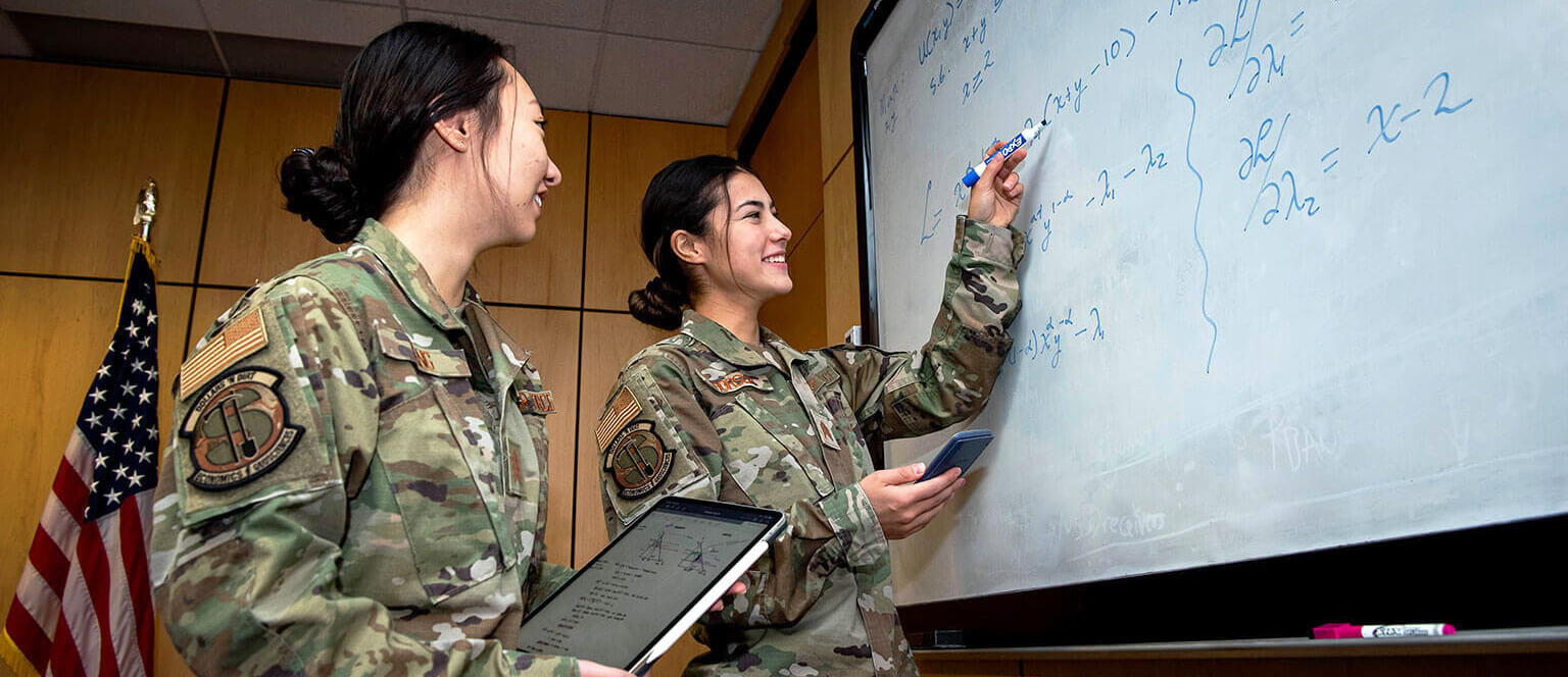 Cadets at whiteboard