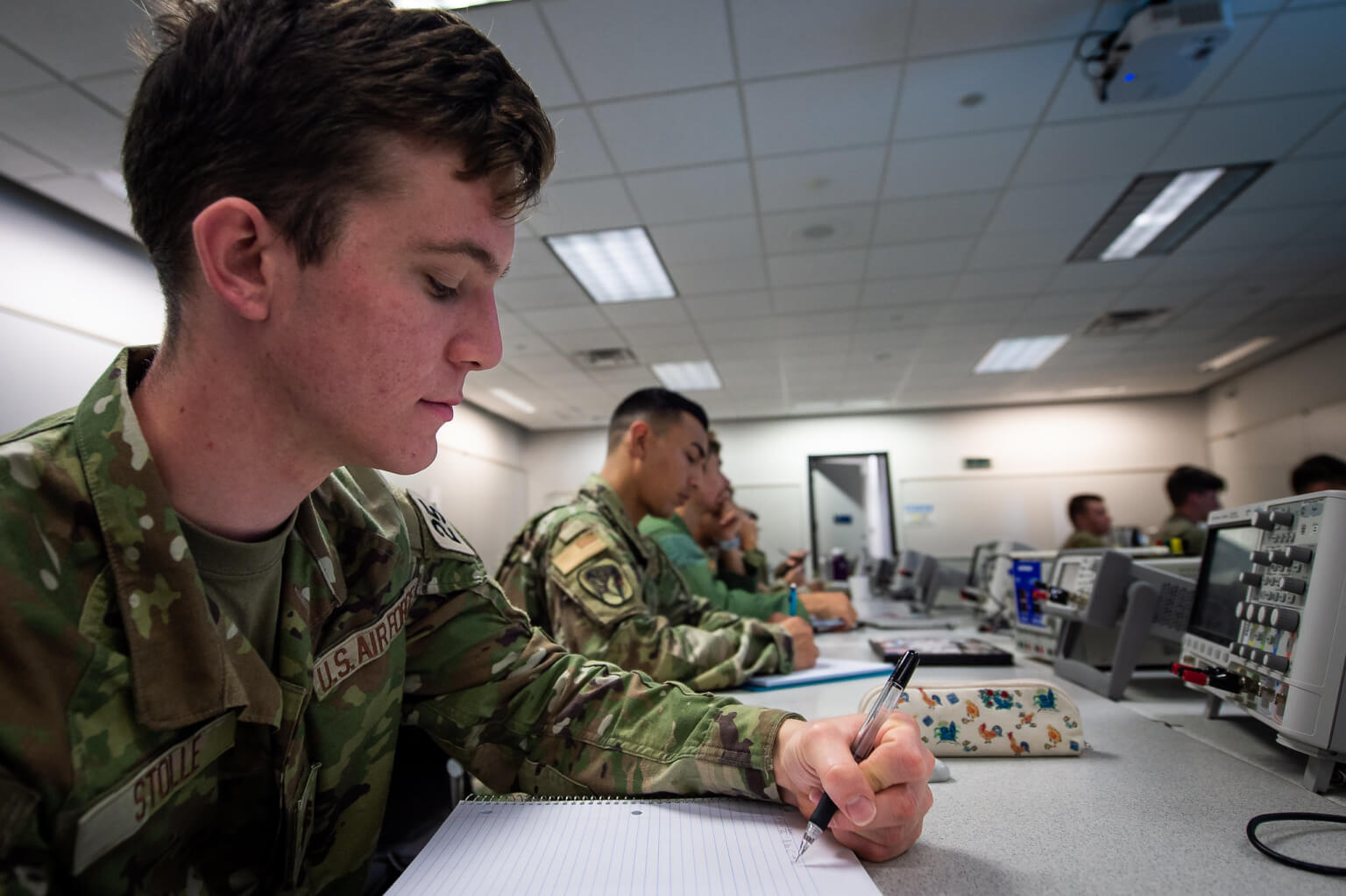 Cadet working at desk