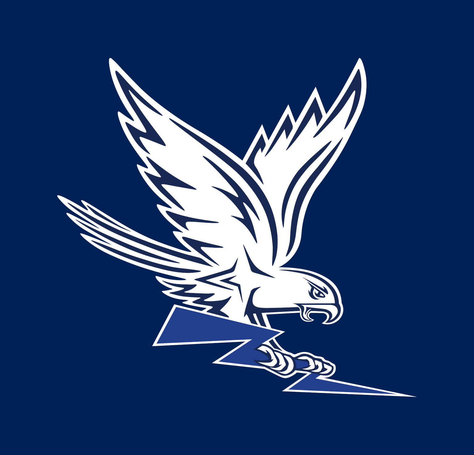 Falcon Spirit Mark on Blue Background