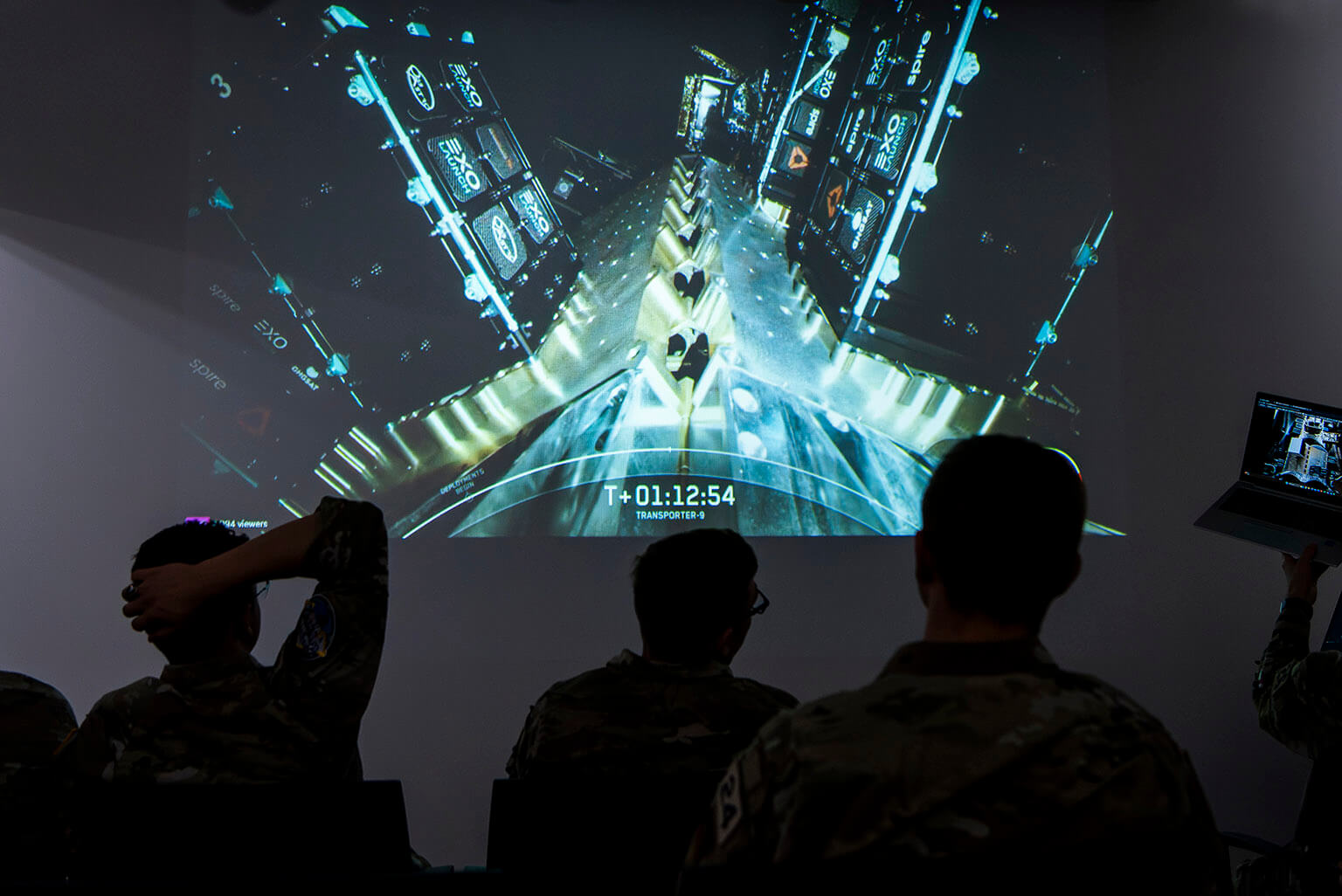 Cadets watch the deployment of FalconSAT-X on SpaceX’s Falcon 9