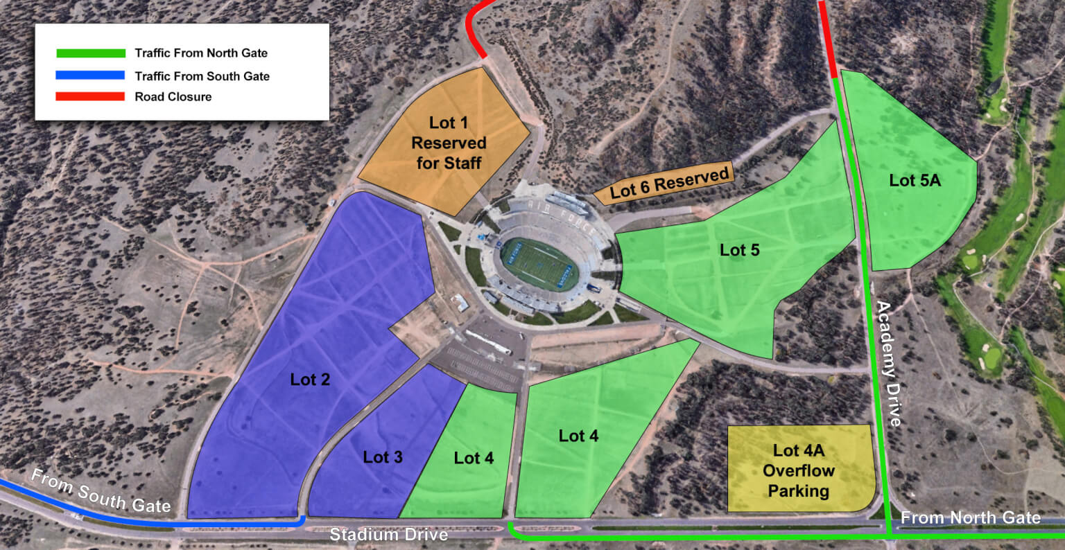 Map of Falcon Stadium Parking
